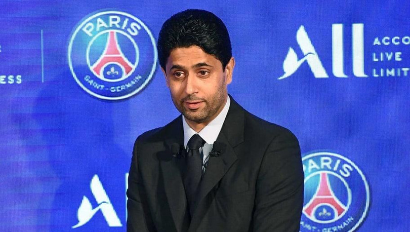 Chủ tịch PSG Nasser Al-Khelaifi chính là người đã bán thành công gói bản quyền truyền hình Champions League mới. Ảnh PSG.