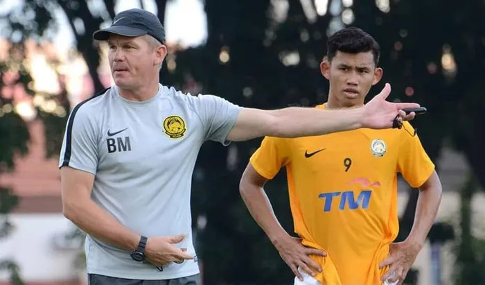 "Tôi muốn chuẩn bị cho các cầu thủ của mình cho U23 Asian Cup", huấn luyện viên trưởng của U23 Malaysia, Brad Maloney xác nhận. ẢNh AP
