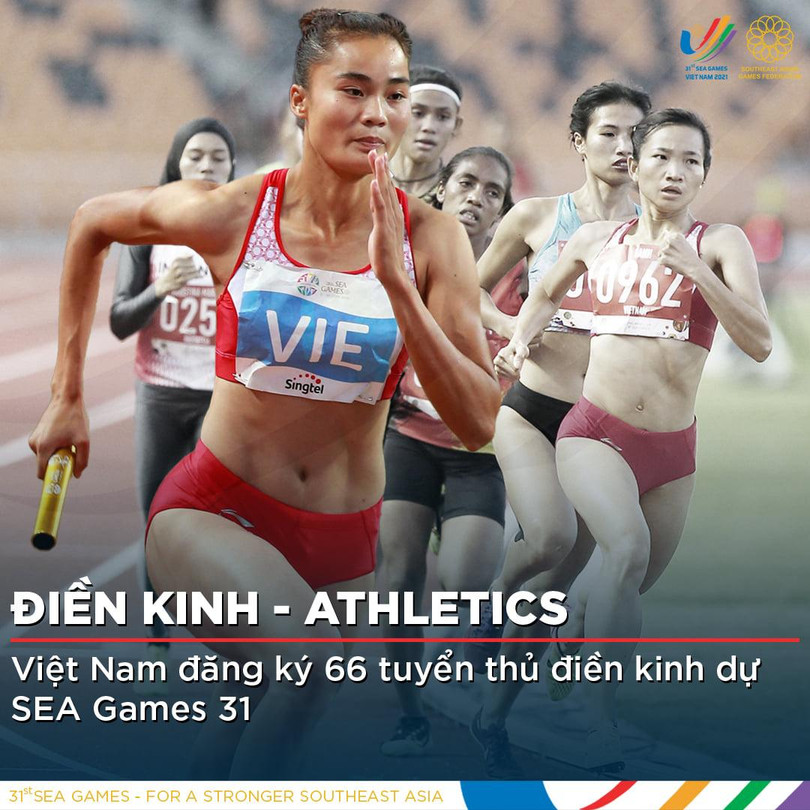 Tại kỳ SEA Games 31 diễn ra trên sân nhà, tuyển điền kinh Việt Nam đặt mục tiêu giành từ 15-17 chương vàng. Ảnh AT