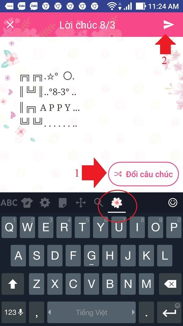 Xuất hiện lời chúc 8/3 'chế biến sẵn' trên bàn phím Android - Ảnh 1
