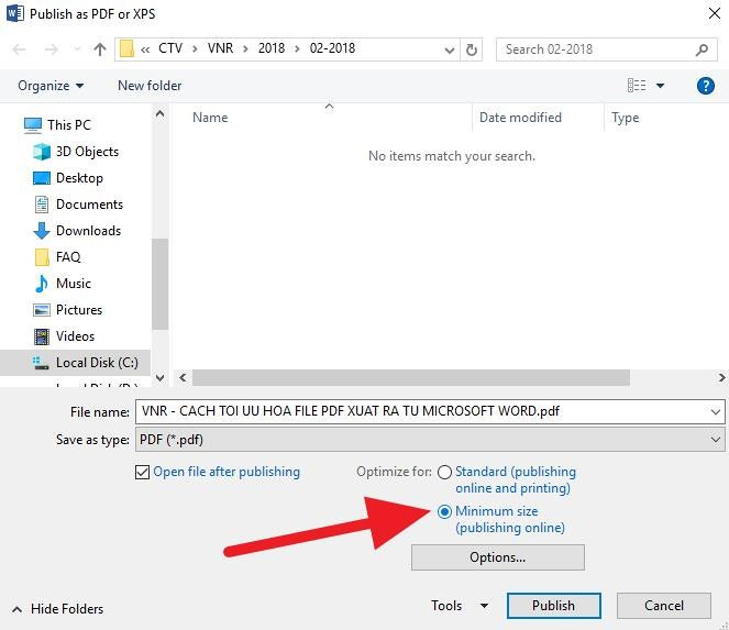 Cách tối ưu, giảm dung lượng file PDF xuất ra từ Microsoft Word - Ảnh 4