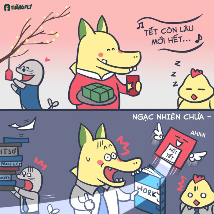 Muôn kiểu sáng tác tranh chủ đề... hết Tết của cư dân mạng - Ảnh 1