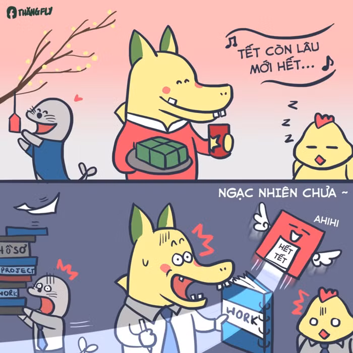 Muôn kiểu sáng tác tranh chủ đề... hết Tết của cư dân mạng - Ảnh 1