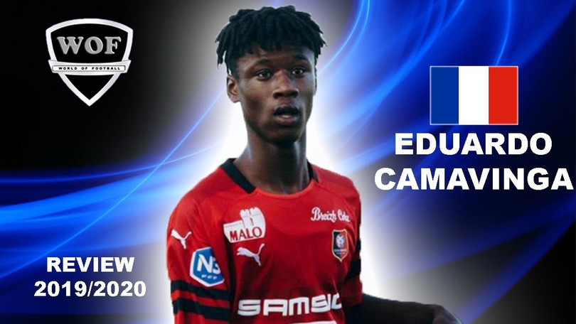 Eduardo Camavinga bất ngờ được tạp chí France Football bầu là Cầu thủ xuất sắc nhất lượt đi Ligue 1 mùa giải 2019 - 2020, khi mới 17 tuổi. Ảnh Rennes.