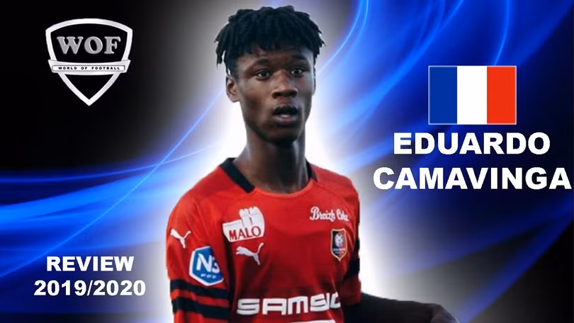 Eduardo Camavinga bất ngờ được tạp chí France Football bầu là Cầu thủ xuất sắc nhất lượt đi Ligue 1 mùa giải 2019 - 2020, khi mới 17 tuổi. Ảnh Rennes.