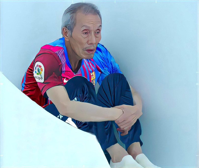 Ảnh chế nỗi đau của cổ động viên Barca dựa theo nhân vật trong phim Squid Game. Ảnh Barca.