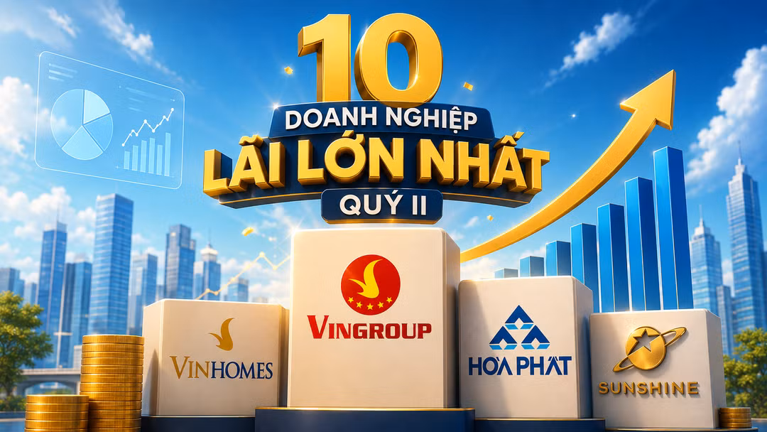 10 doanh nghiệp lãi lớn nhất quý II: Vinhomes dẫn đầu, xếp sau là Vingroup, BSR, Hòa Phát