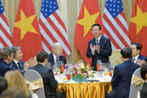 Chủ tịch nước Võ Văn Thưởng chủ trì chiêu đãi trọng thể Tổng thống Hoa Kỳ Joe Biden đang thăm cấp Nhà nước tới Việt Nam - Ảnh: VGP/Nhật Bắc