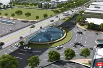 Phối cảnh Nút giao thông cầu Trần Thị Lý-Duy Tân-đường 2/9 được thiết kế 3 tầng và dự kiến có tổng mức đầu tư khoàng 520 tỷ đồng.