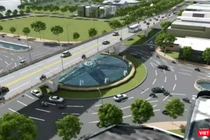 Phối cảnh Nút giao thông cầu Trần Thị Lý-Duy Tân-đường 2/9 được thiết kế 3 tầng và dự kiến có tổng mức đầu tư khoàng 520 tỷ đồng.