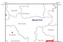 Vị trí tâm chấn trận động đất mạnh 3,9 độ richter vừa xảy ra trên địa bàn huyện Nam Trà My (Quảng Nam)