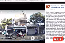 Thông báo truy tìm đối tượng đứng trên yên điều khiển xe máy được phát đi từ trang facebook của Phòng Cảnh sát giao thông CATP Đà Nẵng.