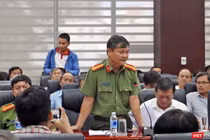 Đại tá Nguyễn Đức Dũng, Trưởng phòng Tham mưu tổng hợp, Công an TP Đà Nẵng trả lời tại Họp báo.