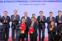 Lễ công bố hợp tác chiến lược của Công ty Cổ phần Hoàng Anh Gia Lai (HAGL) và Công ty Cổ phần Ô tô Trường Hải (Thaco). Ảnh: VGP/Quang Hiếu