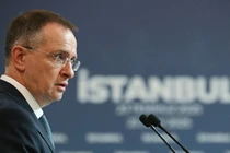 Trưởng đoàn đàm phán Nga, ông Vladimir Medinsky. Ảnh: Sputnik.