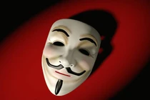 Hình ảnh chiếc mặt nạ thường được nhóm Anonymous sử dụng như biểu tượng (Ảnh: Getty)