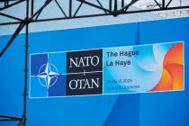 Một công trình tạm thời đang được xây dựng để chuẩn bị cho Hội nghị thượng đỉnh NATO sắp tới tại The Hague, Hà Lan. Ảnh: Getty.