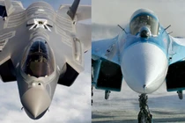 Chiến đấu cơ F-35 của Mỹ và Su-27 của Nga. Ảnh: MW.
