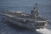 Tàu sân bay USS George Washington của Mỹ trên biển Địa Trung Hải ngày 5/2/2017 (Ảnh: CNN)