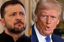 Tổng thống Mỹ Donald Trump đã tung đòn công kích cá nhân nhằm vào Tổng thống Ukraine Volodymyr Zelensky. Ảnh: Le Monde.