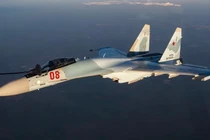 Chiến đấu cơ Su-35 của Lực lượng Không quân Vũ trụ Nga. Ảnh: MW.
