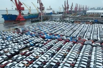 Số lượng lớn ô tô chuẩn bị xuất khẩu tại Liên Vân Cảng, tỉnh Giang Tô, Trung Quốc, ngày 17/1/2024 (Ảnh: Getty)