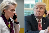 Chủ tịch Ủy ban châu Âu Ursula von de Leyen và Tổng thống Mỹ Donald Trump. Ảnh: Getty.