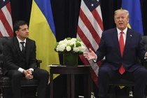Tổng thống Mỹ Donald Trump và Tổng thống Ukraine Volodymyr Zelensky gặp nhau vào tháng 9/2019 (Ảnh: AFP)