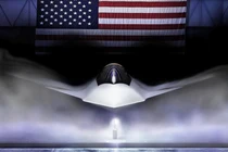 Ảnh đồ họa chiến đấu cơ thế hệ 6 F-47 của Mỹ. Ảnh: Getty.