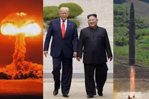 Tổng thống Mỹ Donald Trump và Chủ tịch Triều Tiên Kim Jong-un, vụ thử nghiệm tên lửa Hwasong-14. Ảnh: MW.