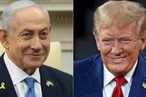 Thủ tướng Israel Benjamin Netanyahu và Tổng thống Mỹ Donald Trump đã có cuộc họp báo chung hôm 4/2. Ảnh: Getty.