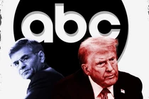 Người dẫn chương trình George Stephanopoulos của kênh ABC và ông Donald Trump. Ảnh: Getty