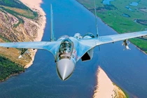Chiến đấu cơ Su-35 của Lực lượng Không quân Vũ trụ Nga. Ảnh: MW.