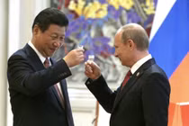 Chủ tịch Trung Quốc Tập Cận Bình và Tổng thống Nga Vladimir Putin (Ảnh: AFP)
