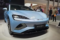 BYD ra mắt BYD Seal ở châu Âu tại triển lãm ô tô IAA ở Munich, Đức. Chiếc sedan điện có giá khởi điểm là 44.900 euro (48.479 USD) (Ảnh: CNBC)