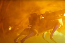 Hình ảnh chó robot gắn súng phun lửa xuất hiện trong đoạn video quảng cáo