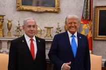 Tổng thống Mỹ Donald Trump tiếp Thủ tướng Israel Benjamin Netanyahu tại Nhà Trắng vào ngày 4/2. Ảnh: Getty.
