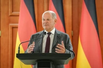 Thủ tướng Đức Olaf Scholz phát biểu tại Chisinau, Moldova ngày 21/8 (Ảnh: Getty)
