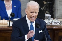 Tổng thống Mỹ Joe Biden trong Thông điệp liên bang phát đi vào ngày 1/3 (Ảnh: AP)