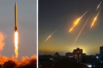 Vụ phóng tên lửa Shahab-3 và sự xuất hiện của tên lửa Iran trên bầu trời Israel. Ảnh: MW.