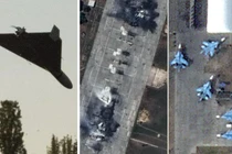 Máy bay không người lái tự sát và căn cứ không quân Nga sau cuộc không kích của Ukraine. Ảnh: MW.