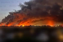 Hình ảnh được ghi lại ở Kiev, Ukraine sau đòn tấn công ồ ạt bằng tên lửa và UAV. Ảnh: Telegram.