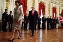 Tổng thống Mỹ Donald Trump và Thủ tướng Nhật Bản Sanae Takaichi tham dự cuộc họp song phương tại Cung điện Akasaka ở Tokyo, Nhật Bản, ngày 28/10. Ảnh: Reuters.