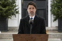 Thủ tướng Canada Justin Trudeau trong cuộc họp báo thường nhật ngày 2/6 (Ảnh: Sputnik)