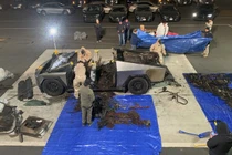 Chiếc xe Cybertruck liên quan đến vụ nổ bên ngoài khách sạn Trump ở Las Vegas, Mỹ. Ảnh: Sở cảnh sát Las Vegas.