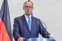 Thủ tướng Đức Friedrich Merz tại một cuộc họp báo ở Berlin, Đức, ngày 26/8. Ảnh: Getty.