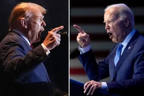 Hai ứng viên Donald Trump và Joe Biden có màn tranh luận nảy lửa tối 27/6 (Ảnh: Axios)