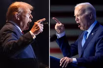 Hai ứng viên Donald Trump và Joe Biden có màn tranh luận nảy lửa tối 27/6 (Ảnh: Axios)