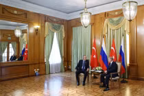 Tổng thống Thổ Nhĩ Kỳ Recep Tayyip Erdogan và Tổng thống Nga Vladimir Putin gặp gỡ tại Sochi, Nga trong tuần trước (Ảnh: Getty)