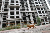 Một tòa nhà thuộc dự án Top Luxury Mansion ở Vận Thành, Sơn Tây, Trung Quốc được xây dựng dở dang do thiếu vốn (Ảnh: SCMP)